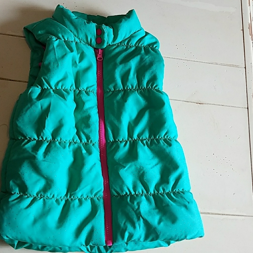 Green and Pink Glitter Accent Vest